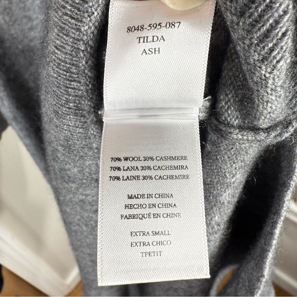 Rails Tilda Ash Gray Wool & Cashmere Long Sleeve Tunic Sweater Dress Size XS - Picture 7 of 10